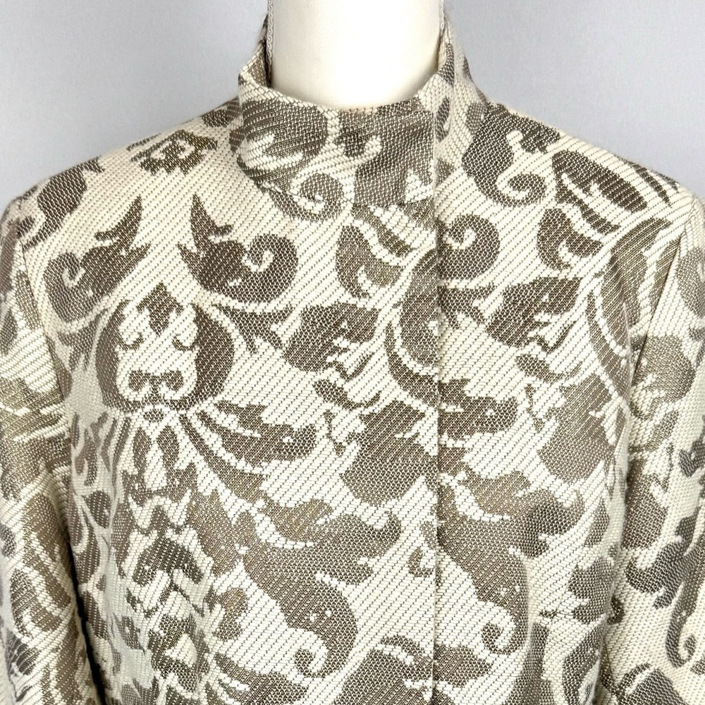 Coldwater Creek Shimmer Jacquard Jacket Blazer Gold Metallic Formal Size 12 - Picture 3 of 9